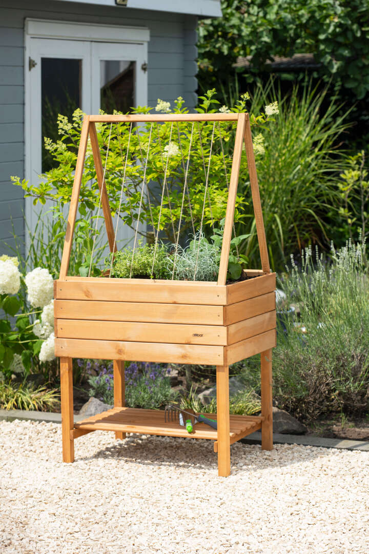 dobar Hochbeet Magic Kubus mit Rankgitter